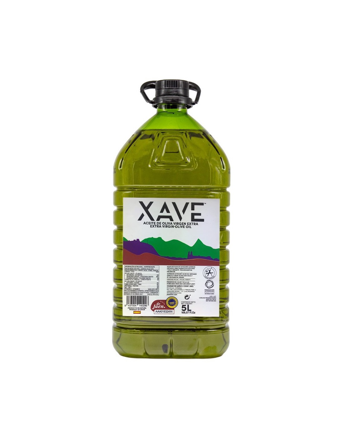 Oliva virgen extra ecológico 5L. (Caja de 3 garrafas)